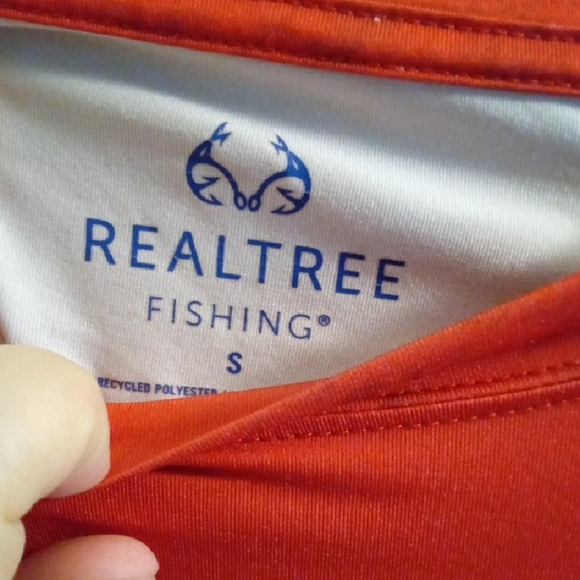 Mens S Realtree Red, White, and Blue Mountain Background Long Sleeve Tee Light - Picture 2 of 5